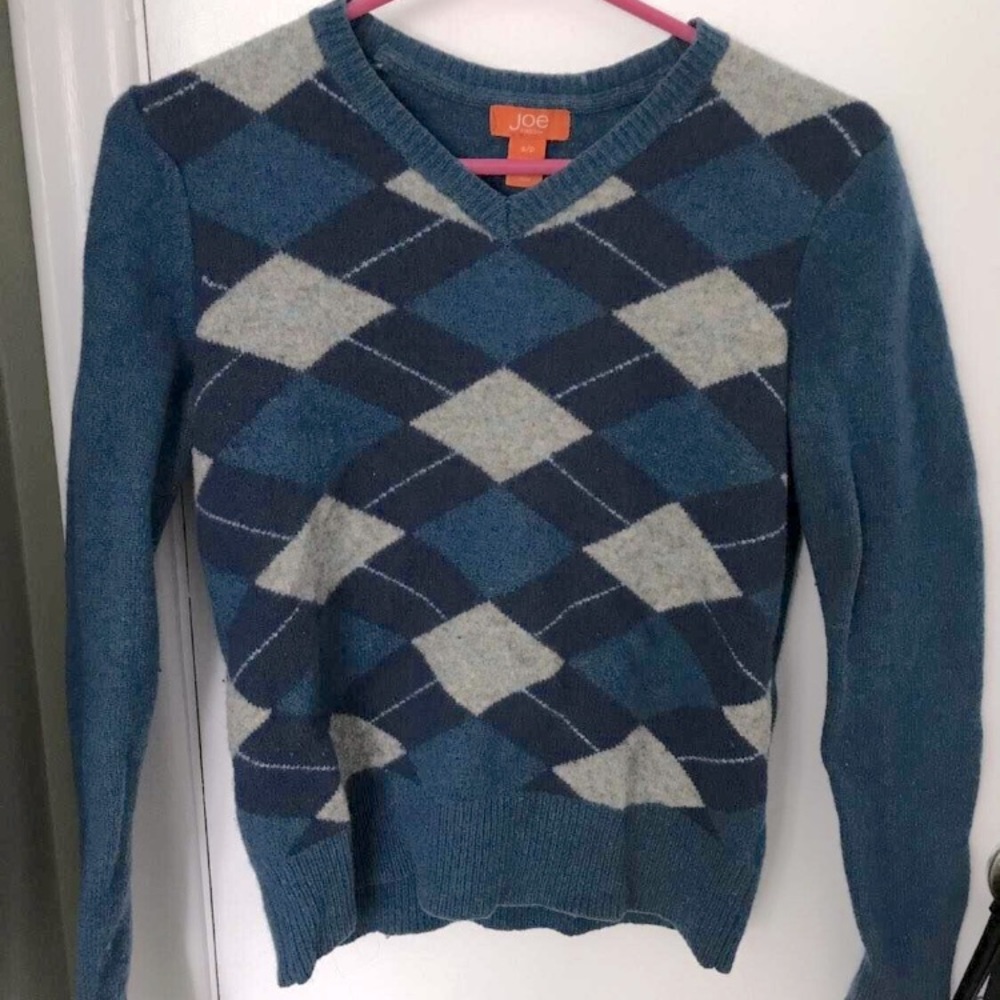 Blue argyle joe fresh sweater